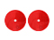 Catadioptre rond 80 mm rouge auto-adhésif et des trous de vis (Jeu de 2)