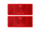 Catadioptre rectangulaire 69*31,5 rouge auto-adhésif (Jeu de 2)